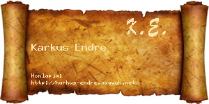 Karkus Endre névjegykártya